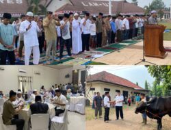 Polres Lampung Utara gelar Sholat Idul Adha 1445 H Dilanjutkan Penyembelihan Hewan Kurban