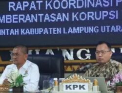 Pj. Bupati Lampung Utara Hadiri Rapat Koordinasi Program Pemberantasan Korupsi Terintegrasi bersama KPK-RI Lampung Utara, 8 Agustus 2024.