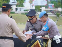 Polres Lampung Utara Gelar Upacara Penyerahan Jabatan Kabag Log, Kasikum dan Serah Terima Jabatan Kapolsek Bunga Mayang