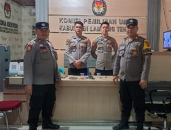 Cegah Gangguan Kamtibmas, Polsek Terbanggi Besar Gelar Patroli KRYD ke Kantor KPU dan Bawaslu