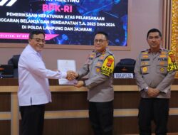 Disambangi BPK RI, Kapolda Lampung : Kami Nantikan Masukan Agar Pelaksanaan Anggaran Lebih Efektif