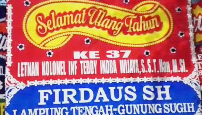 Firdaus,S.H., Putra Daerah Gunung Sugih Lampung Tengah Beri Ucapan Selamat Ulang Tahun kepada Letkol Teddy Indra Wijaya, M.Si.  Sekretaris Kabinet Republik Indonesia